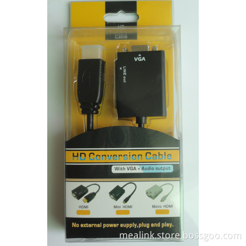 Conversion Cable HDMI to VGA (with audio)